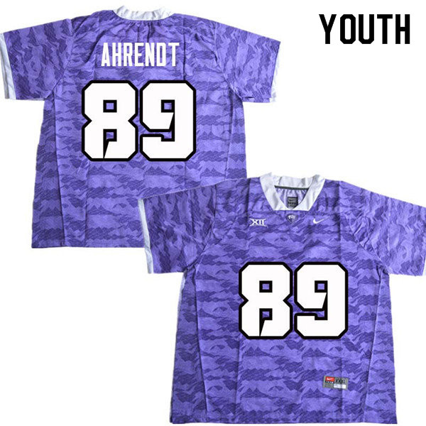 Youth #89 Austin Ahrendt TCU Horned Frogs College Football Jerseys Sale-Purple - Click Image to Close